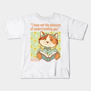 Jane Austen Pride and Prejudice Quote Cat Kids T-Shirt